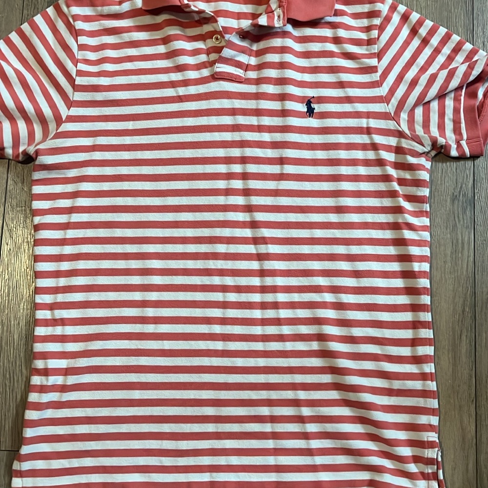 Polo by Ralph Lauren Red and White Striped Shirt